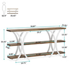Console étroite de 70,8 pouces avec 3 étagères à niveaux