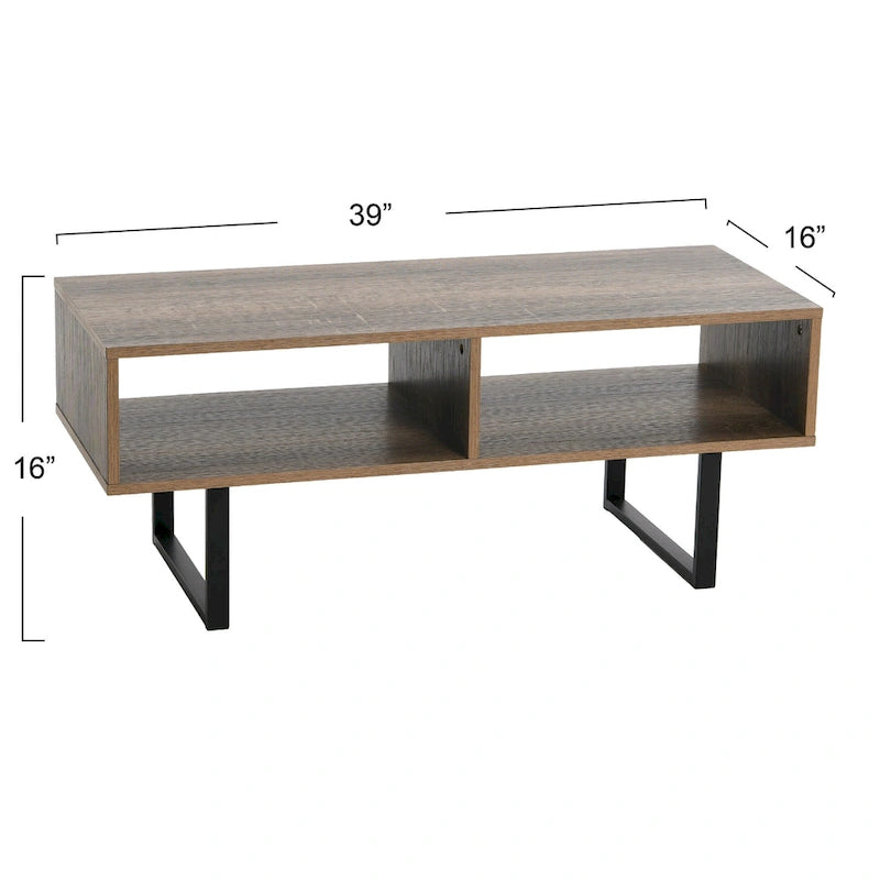 Meuble TV rectangulaire Household Essentials avec table basse et rangement - 40 cm (L) x 100 cm (l) x 40 cm (H)
