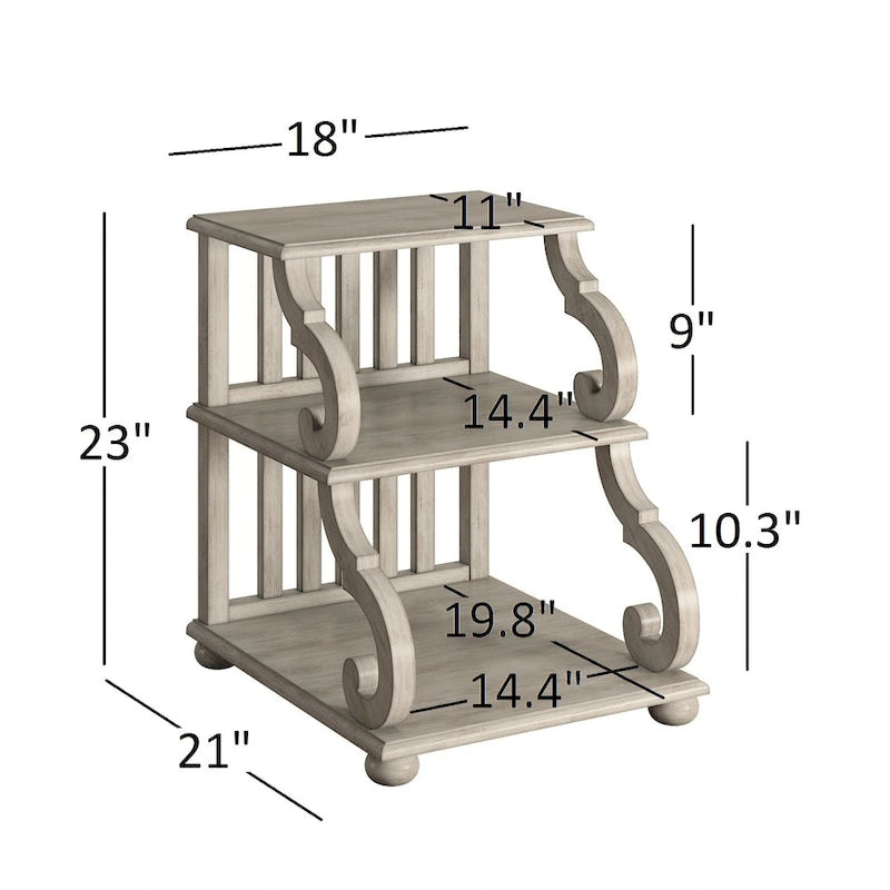 Table d'appoint Lorraine en bois à volutes par iNSPIRE Q Classic
