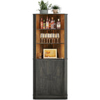 Armoire d'angle de 66 pouces de haut avec éclairage LED