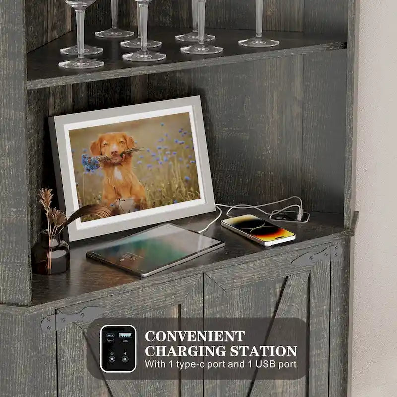 Armoire d'angle de 66 pouces de haut avec éclairage LED