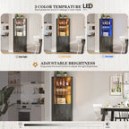 Armoire d'angle de 66 pouces de haut avec éclairage LED