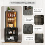 Armoire d'angle de 66 pouces de haut avec éclairage LED