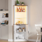 Armoire d'angle de 66 pouces de haut avec éclairage LED