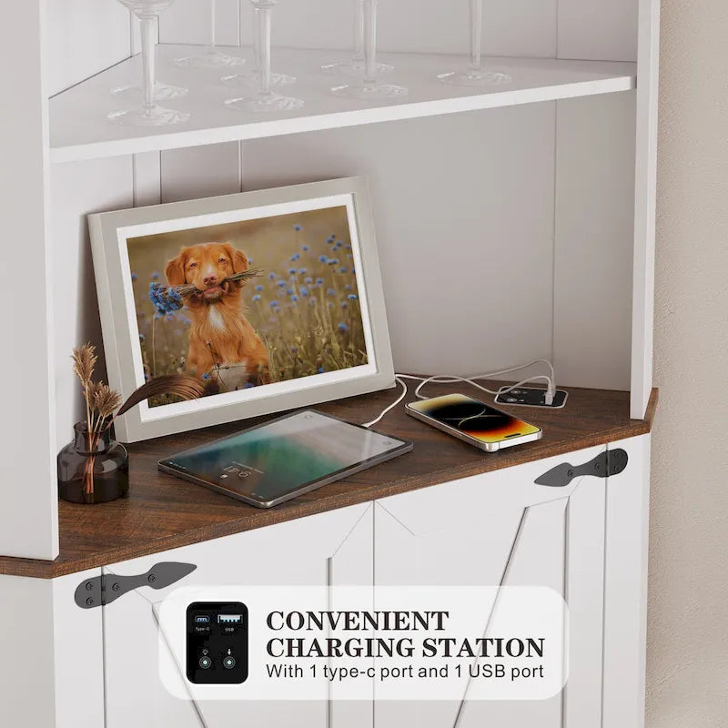 Armoire d'angle de 66 pouces de haut avec éclairage LED