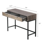 Table console moderne de style ferme COZAYH 44 avec façade tissée et canapé