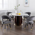 Chaise de salle à manger pivotante en velours avec pieds en métal, lot de 2