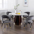 Chaise de salle à manger pivotante en velours avec pieds en métal, lot de 2