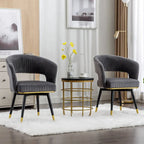 Chaise de salle à manger pivotante en velours avec pieds en métal, lot de 2