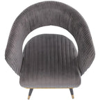 Chaise de salle à manger pivotante en velours avec pieds en métal, lot de 2