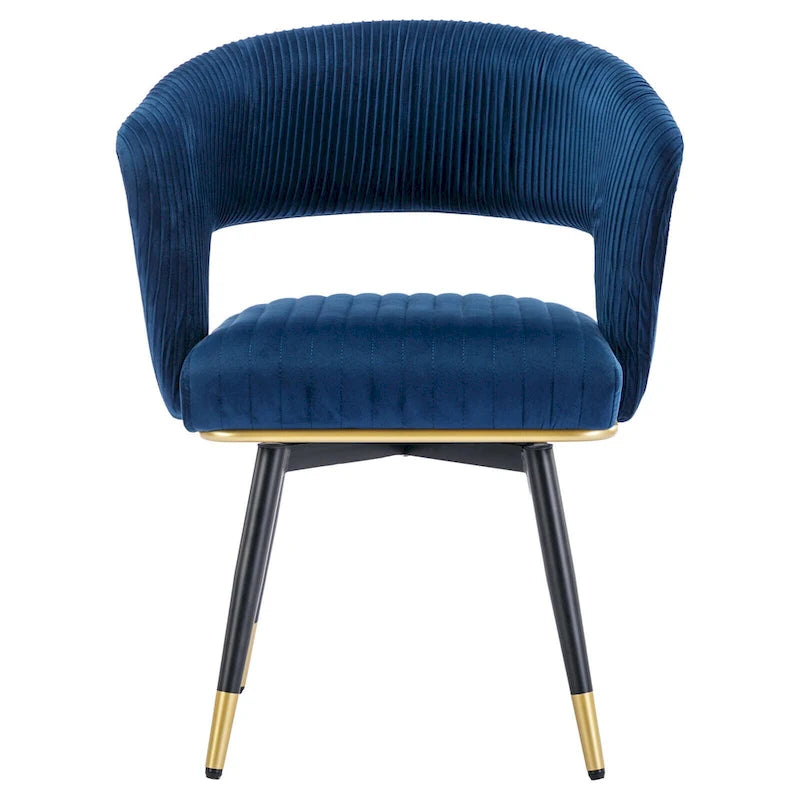 Chaise de salle à manger pivotante en velours avec pieds en métal, lot de 2