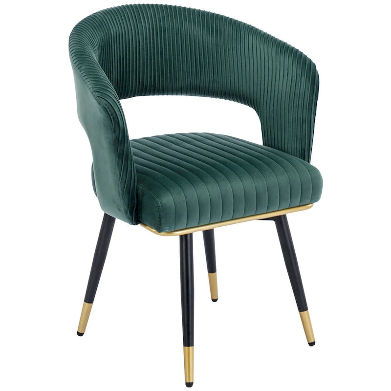 Chaise de salle à manger pivotante en velours avec pieds en métal, lot de 2