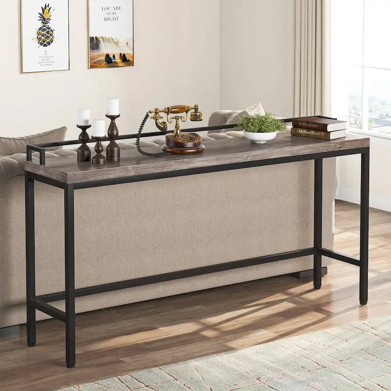 Console Table Behind Sofa Couch, 70.9 inch Long Narrow Entry Table