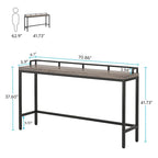 Console de rangement derrière canapé, table d'entrée étroite de 180 cm de long