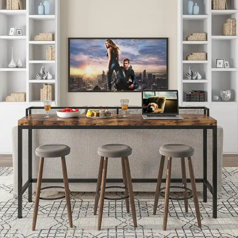 Console de rangement derrière canapé, table d'entrée étroite de 180 cm de long