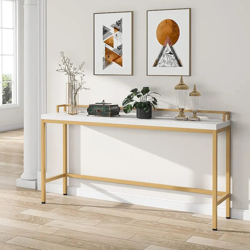 Console de rangement derrière canapé, table d'entrée étroite de 180 cm de long