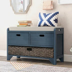 Nestfair Storage Bench Entryway Bench with Removable Basket and 2 Drawers
