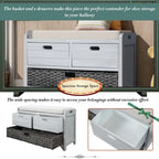 Banc de rangement Nestfair pour entrée avec panier amovible et 2 tiroirs