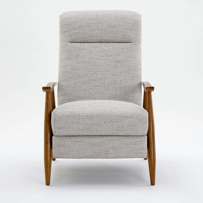Fauteuil inclinable Taylor à accoudoirs en bois et dossier inclinable en tissu haute performance de Greyson Living