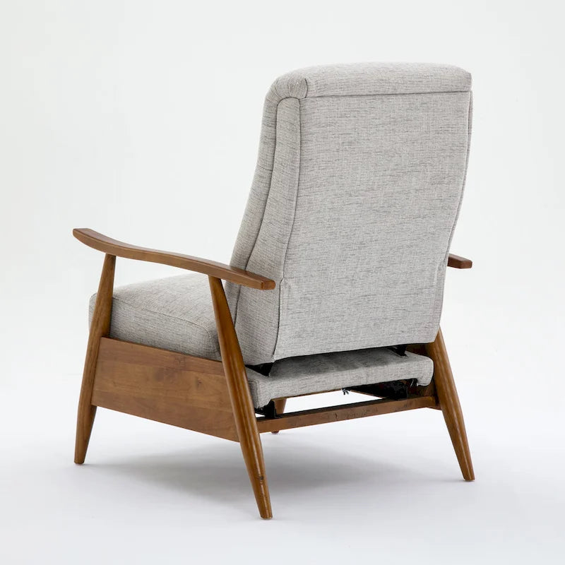 Fauteuil inclinable Taylor à accoudoirs en bois et dossier inclinable en tissu haute performance de Greyson Living