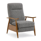 Fauteuil inclinable Taylor à accoudoirs en bois et dossier inclinable en tissu haute performance de Greyson Living