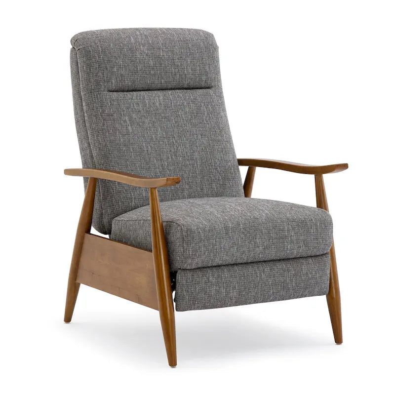 Fauteuil inclinable Taylor à accoudoirs en bois et dossier inclinable en tissu haute performance de Greyson Living