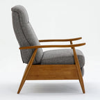 Fauteuil inclinable Taylor à accoudoirs en bois et dossier inclinable en tissu haute performance de Greyson Living