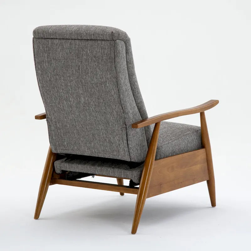 Fauteuil inclinable Taylor à accoudoirs en bois et dossier inclinable en tissu haute performance de Greyson Living