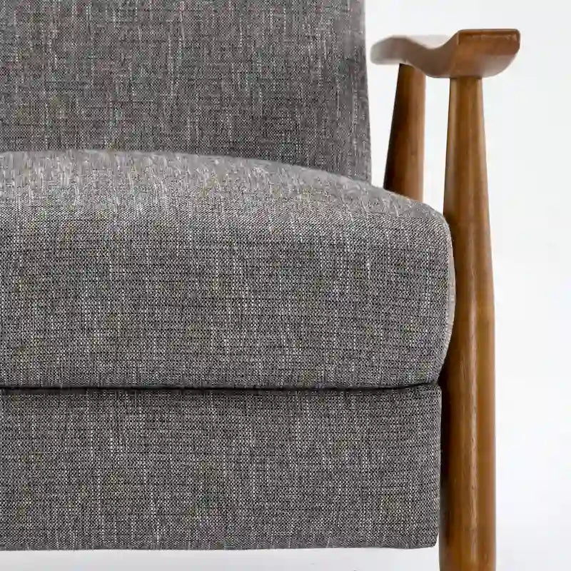 Fauteuil inclinable Taylor à accoudoirs en bois et dossier inclinable en tissu haute performance de Greyson Living