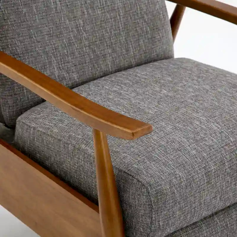 Fauteuil inclinable Taylor à accoudoirs en bois et dossier inclinable en tissu haute performance de Greyson Living