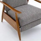 Fauteuil inclinable Taylor à accoudoirs en bois et dossier inclinable en tissu haute performance de Greyson Living