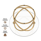 Table basse ronde Myhozm Accent avec plateau en verre/pierre et piètement en métal