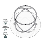 Table basse ronde Myhozm Accent avec plateau en verre/pierre et piètement en métal