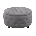 Pouf de rangement rond gris d'intérieur pour cocktail