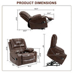 Fauteuil inclinable électrique surdimensionné, fauteuil releveur électrique pour personnes âgées, 400 lbs.