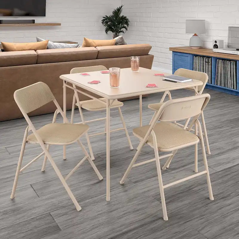 Ensemble table pliante en vinyle et chaises en tissu COSCO 5 pièces - 5 pièces
