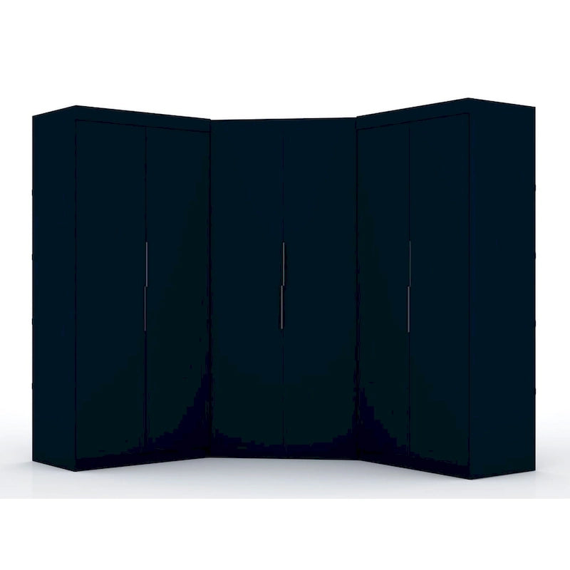 Armoire d'angle moderne Mulberry à 3 sections et 4 tiroirs