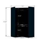 Armoire d'angle moderne Mulberry à 3 sections et 4 tiroirs