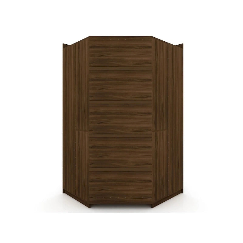 Armoire d'angle moderne Mulberry à 3 sections et 4 tiroirs