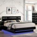 Benvolio Contemporary Black LED Light Platform Bed by Furniture of America