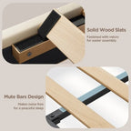 Cadre de lit plateforme moderne rembourré, cadre de lit en velours avec tête de lit à oreilles