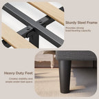 Cadre de lit plateforme moderne rembourré, cadre de lit en velours avec tête de lit à oreilles