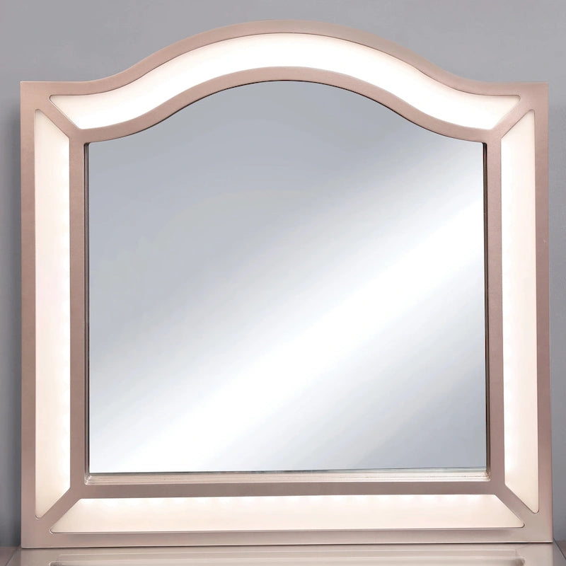 Ensemble coiffeuse 3 pièces Ulru Transitional en bois massif avec éclairage LED de Furniture of America