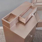 Ensemble coiffeuse 3 pièces Ulru Transitional en bois massif avec éclairage LED de Furniture of America