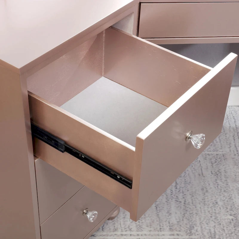 Ensemble coiffeuse 3 pièces Ulru Transitional en bois massif avec éclairage LED de Furniture of America