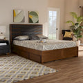Elin Modern and Contemporary Upholstered and Wood Platform Storage Bed