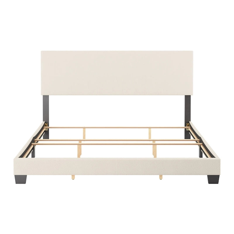 Lit Nova capitonné en boucle moderne, sommier requis