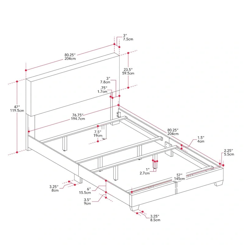 Lit Nova capitonné en boucle moderne, sommier requis