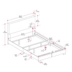 Lit Nova capitonné en boucle moderne, sommier requis