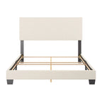 Lit Nova capitonné en boucle moderne, sommier requis